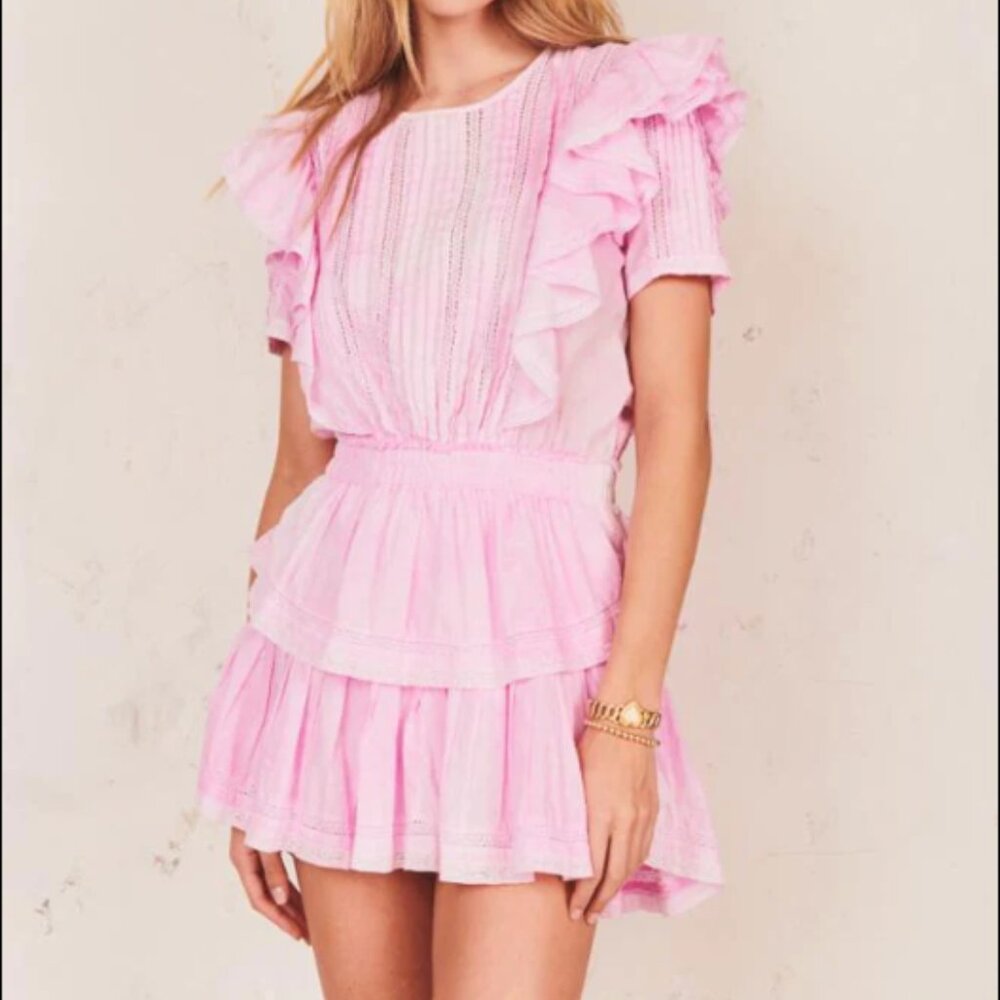 LoveShackFancy Natasha Mini Dress Pink